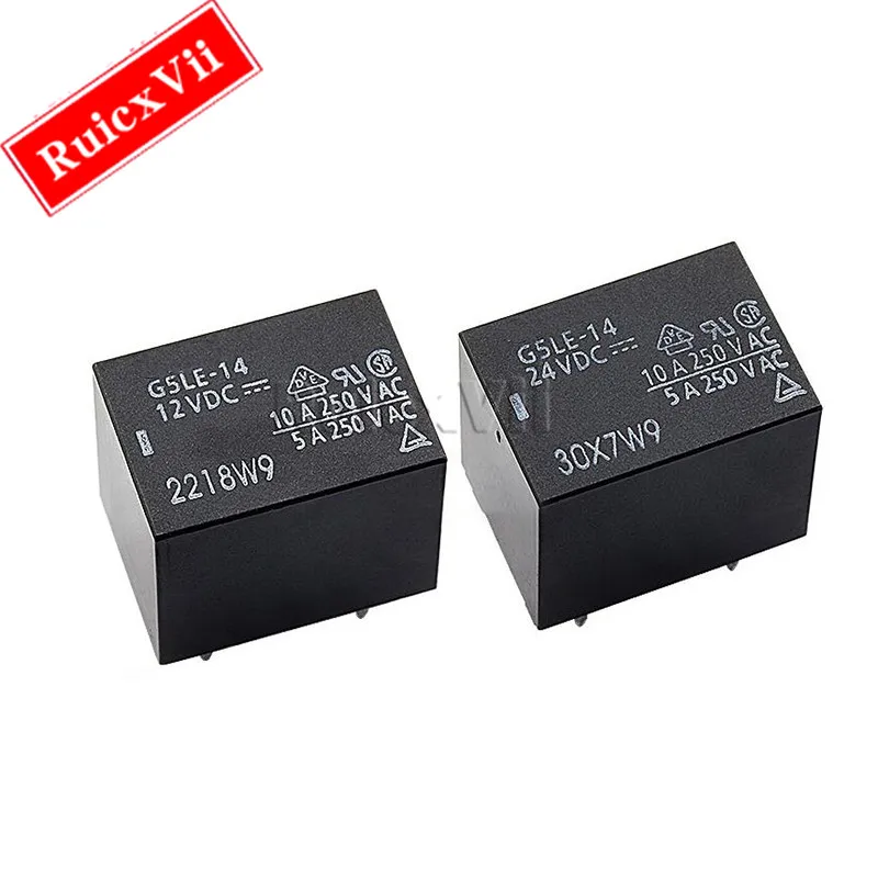 5PCS G5LA-14 G5LE-14-5VDC 12VDC 24VDC DC5V 12V 24V 5-pin 10A T73 power relay 833H-1C-C-5 12 24VDC replaces G5LA-14