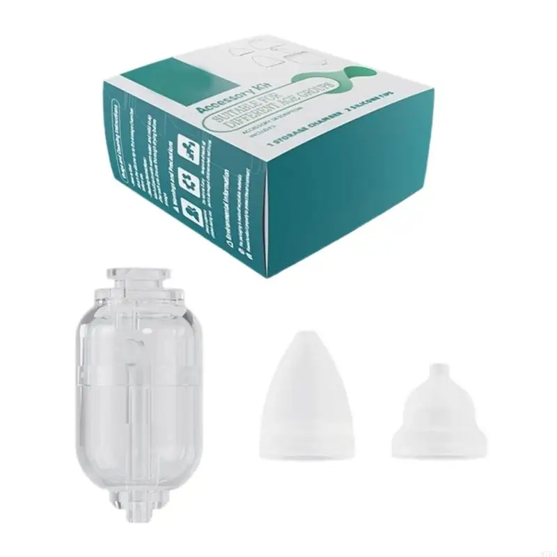 

97BE Powerful Manual Baby Nasal Aspirator Suction Head Replacement Silicone Tip with Storage Chamber Comfortable Suction