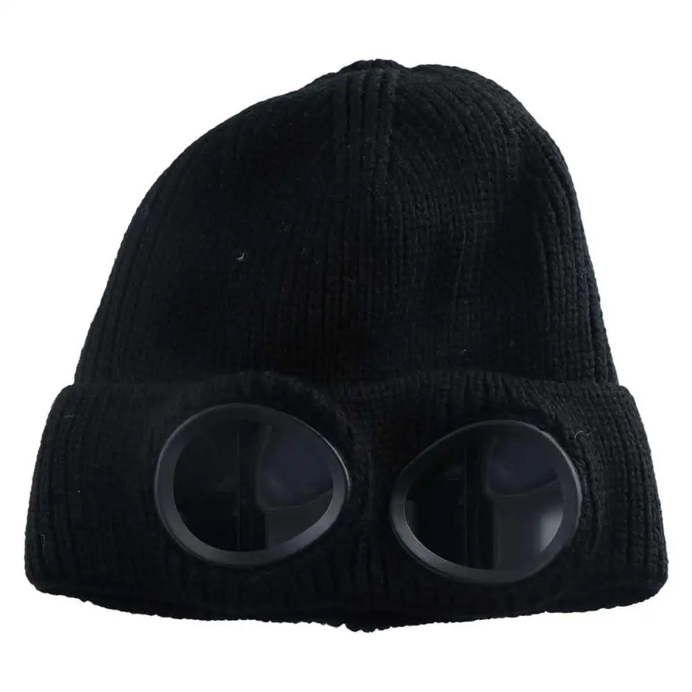 

Thick Cycling Cap Pilot Glasses Cap Pullover Cap Skullies Caps With Glasses Women Wool Caps Knitted Hats Korean Beanies Ski Cap