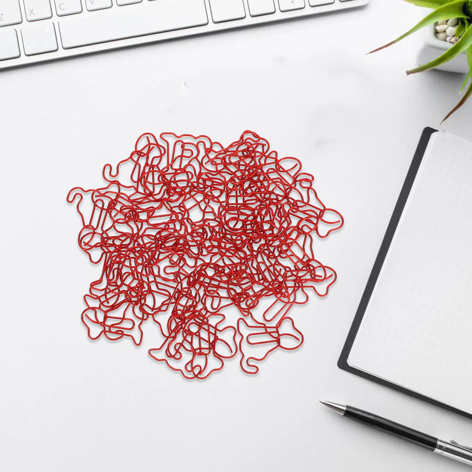 

50 шт. милых металлических скрепок в форме собаки, зажимы для закладок, канцелярские товары для офиса, школы, дома, декоративные, оригинальные, для рабочего стола