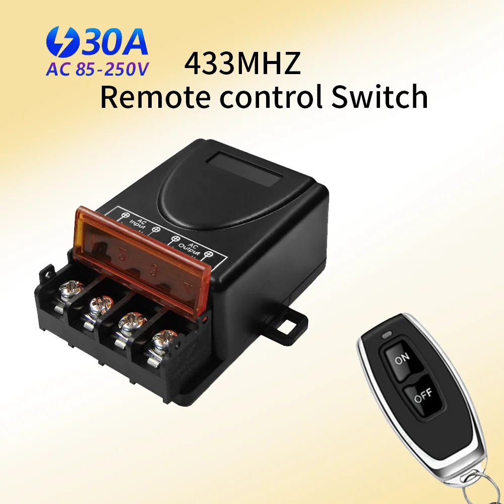 

433Mhz Remote Control Switch AC220V 10A Hign Power On off Remote Control Transmitter for Water Pump Motor LED/Electric Appliance