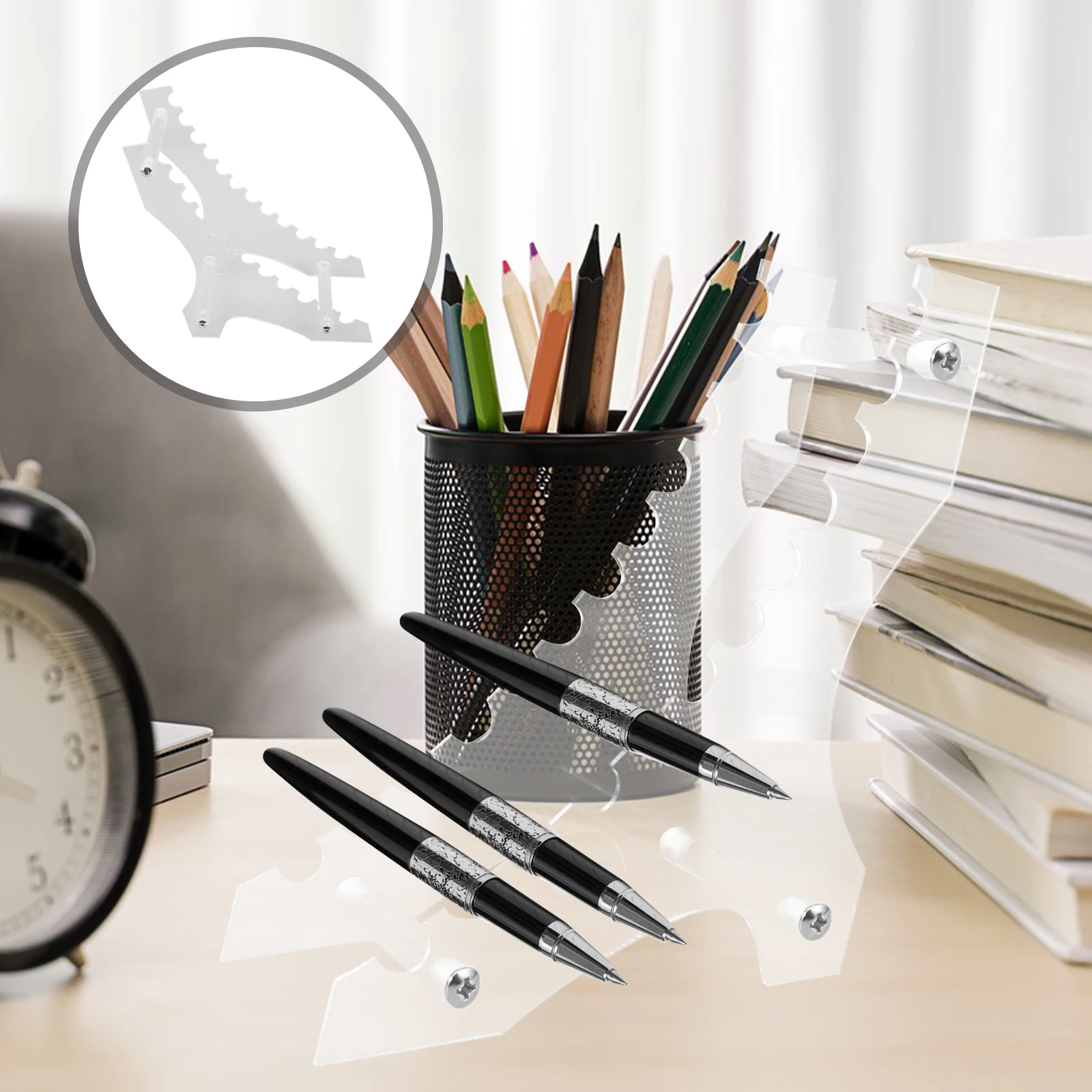 

Acrylic Stand For Desk Pencil Organizer Display Pen Display Holder Rack Pen Storage Stand For Office Home