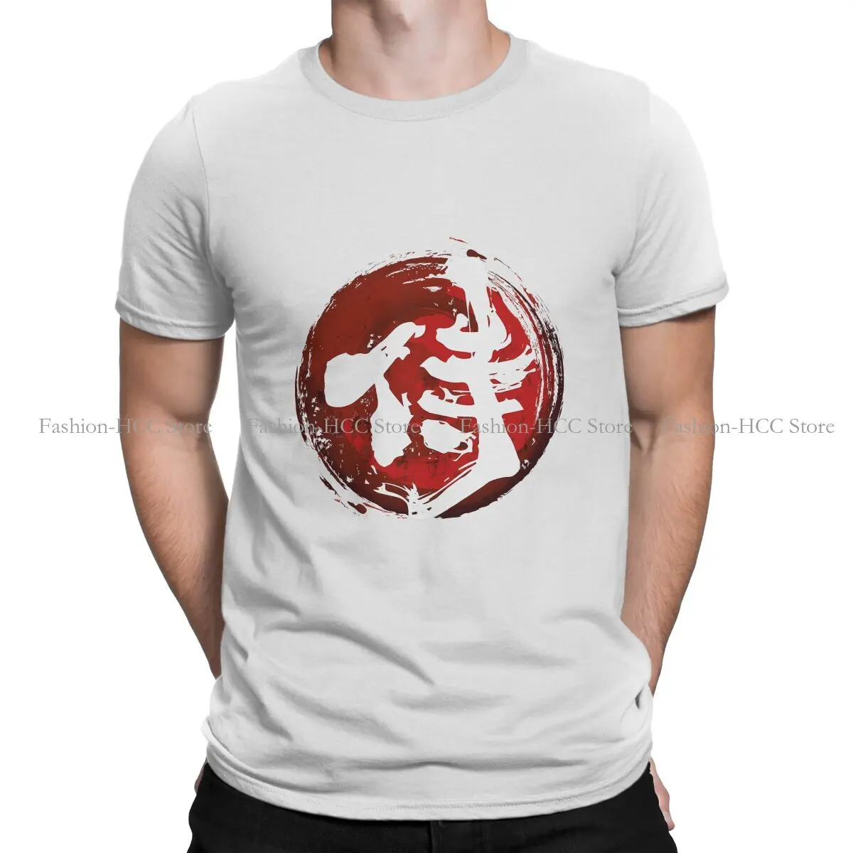 Japanese Samurai Warrior Bushido Polyester TShirt for Men Kanji White Basic Leisure Sweatshirts T Shirt High Quality Trendy