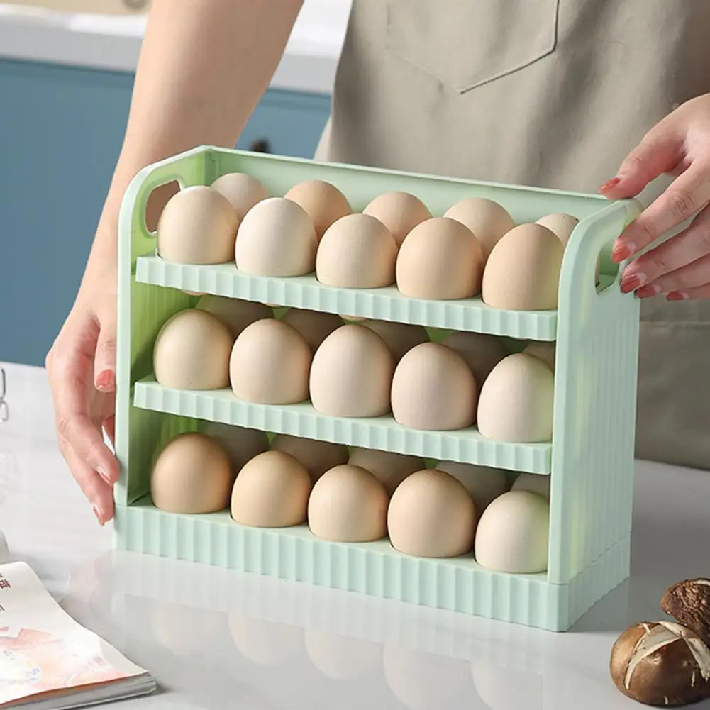 Flip-Type Egg Storage Box Refrigerator Organizer Food Containers  Reversible Eggs Holder Kitchen Egg Rack Eggs Tray Dispenser