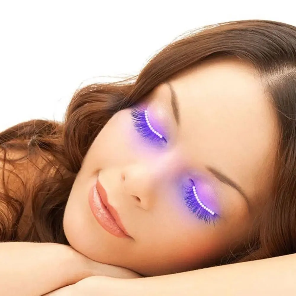 Geschenk Bunte LED leuchtende Falsche Wimpern Kreative Wimpern Lampe Halloween Leuchten Augenlid Paste Flash Wasserdicht Frauen Männer