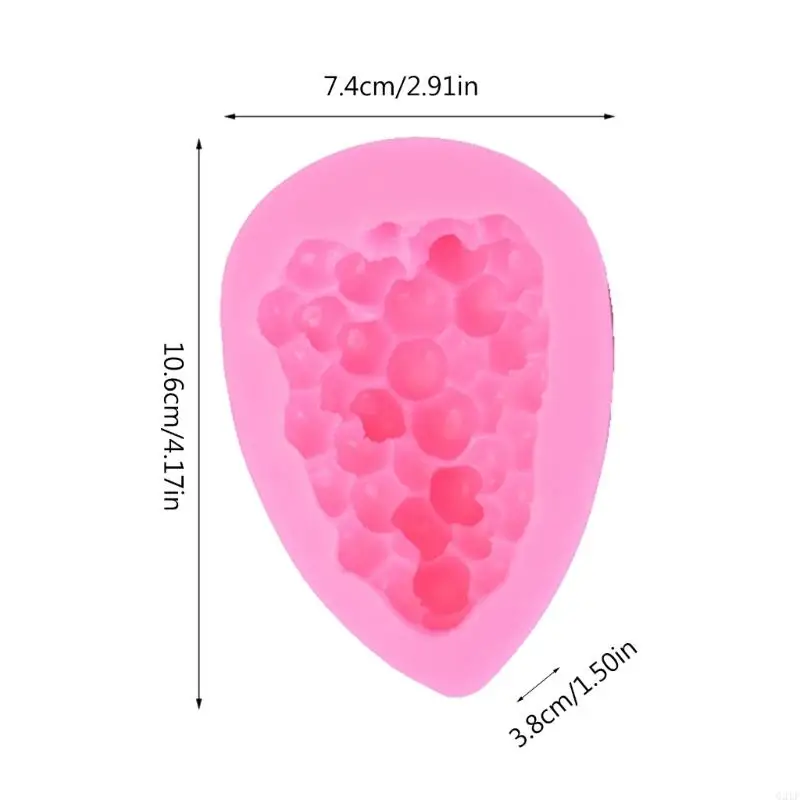 Uvas moldadas forma molde fruta molde silicone fofo para bolo bolo diy bolo capa soop ornament, resina