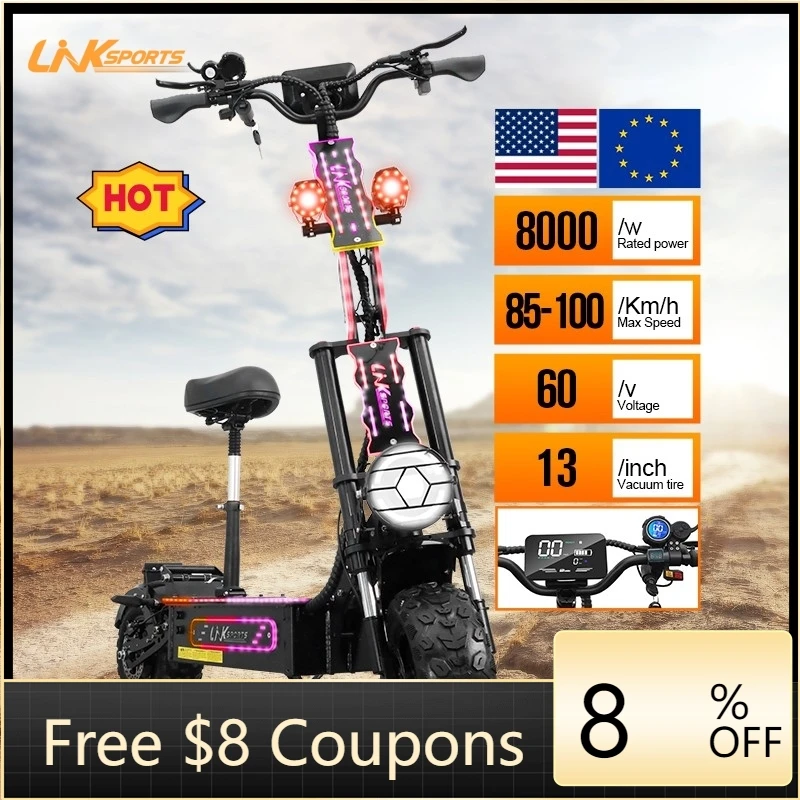 

STLF Advanced Folding 8000w Dual Motor 13inch Off Road Best Quality Warehouse High Power and Fast Speed Electric Scooters for