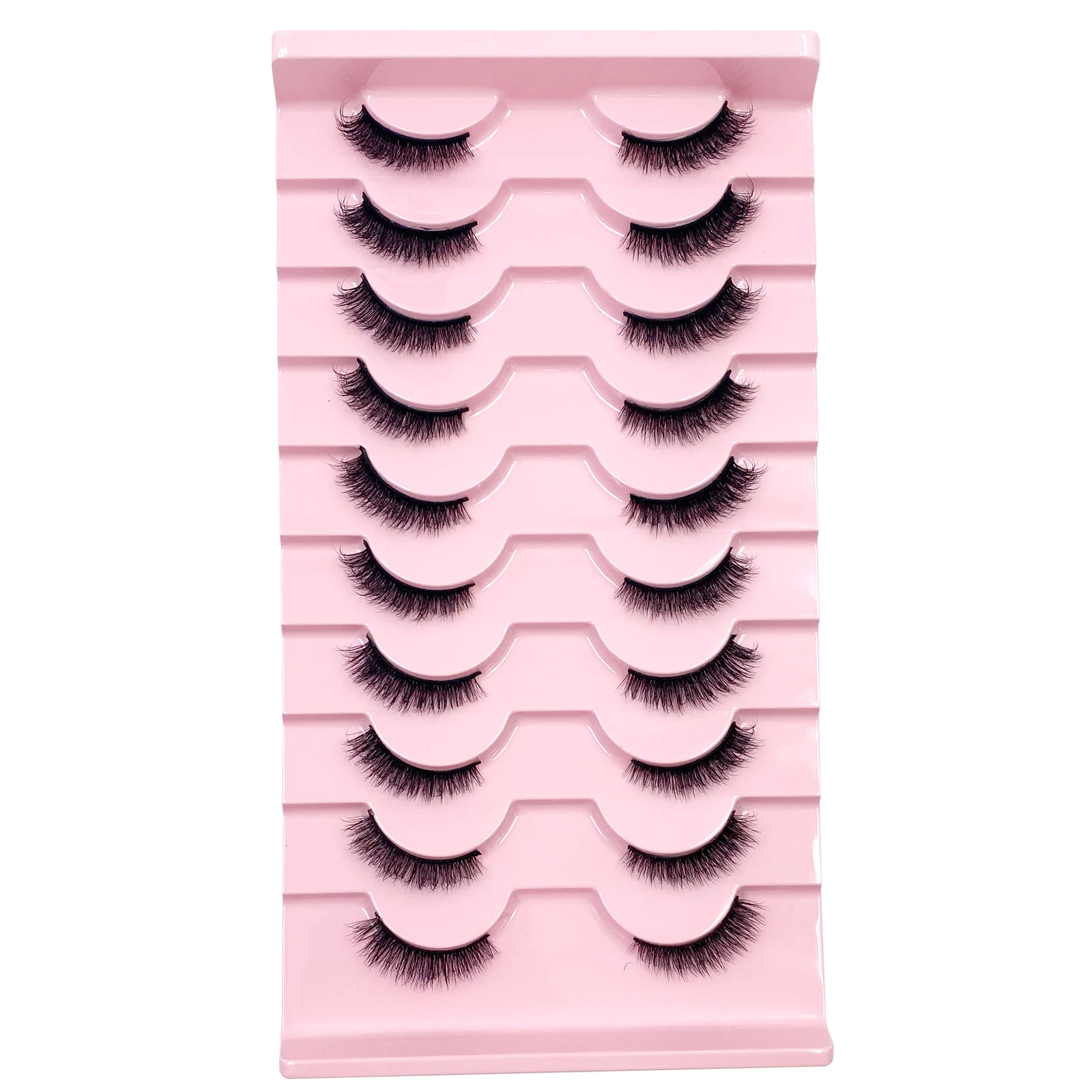 Half Lashes 10 Pairs Half Lashes Soft Natural Cat Eye Lashes Makeup Tool Fake Eyelashes Extension Fluffy Faux Cils