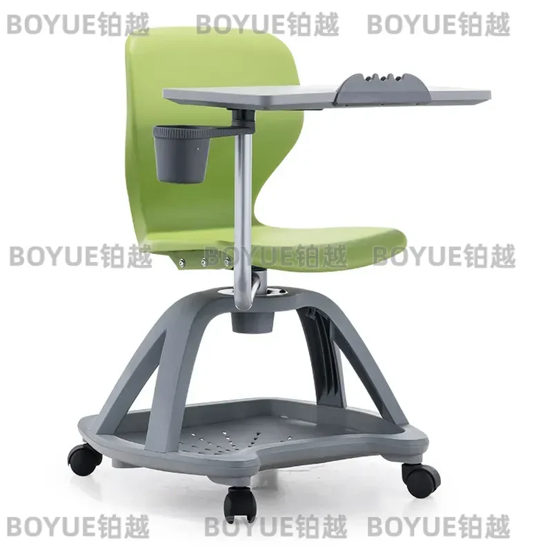 Foldable Training Chair with Integrated Writing Tablet Multifunctional Plastic Conference Seat for Meeting Room Classroom