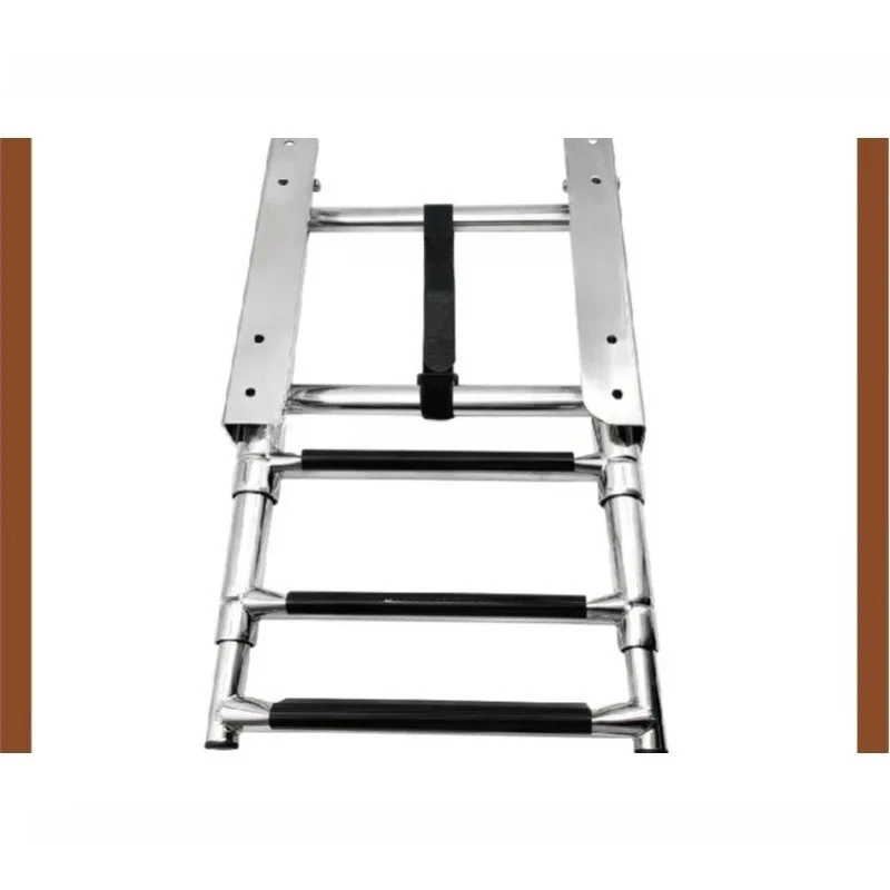 304 Stainless Steel Launching Ladder with Slide Boarding Ladder Three Sections Launching/deck Ladder Boat Hidden Slide