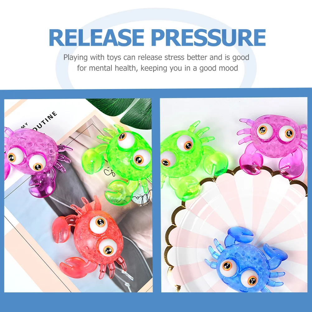 

4Pcs Crab Shaped Anxiety Relief Pressure Balls Portable Squeeze Stress Relievers Elastic Wear Resistant Fun Household Relaxation