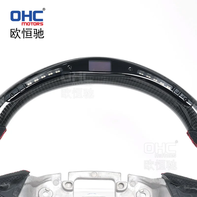 For Ford Everest  22-24modified and upgraded black carbon fiber LED off-road sports car steering wheel