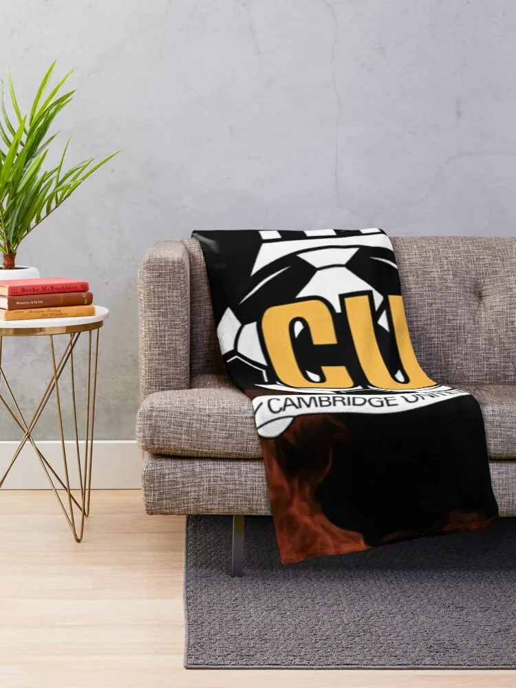 cambridge united fc Throw Blanket Flannel Fabric for winter Decorative Beds Blankets