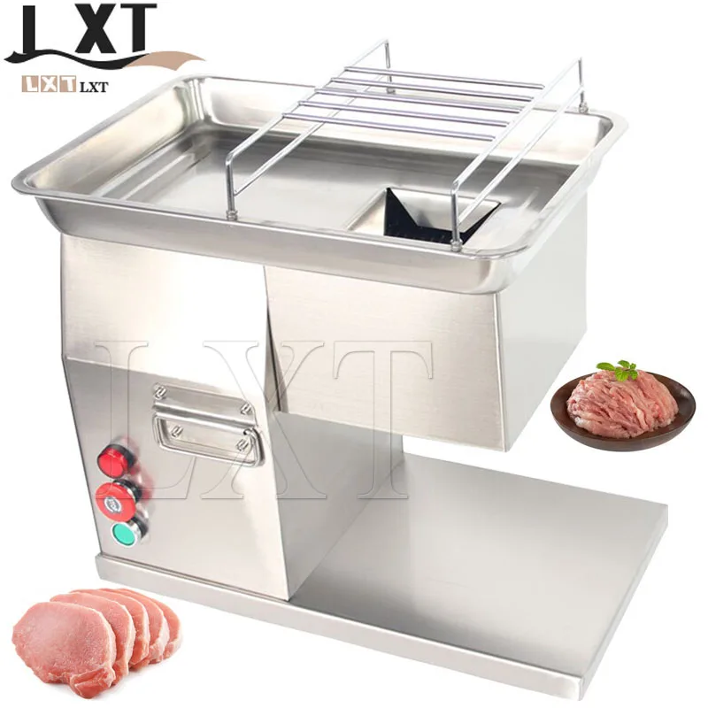 Desktop Meat Slicer Machine Commercial Fish Slicer Electric Automatic Stainless Steel Vegetable Meat Grinder