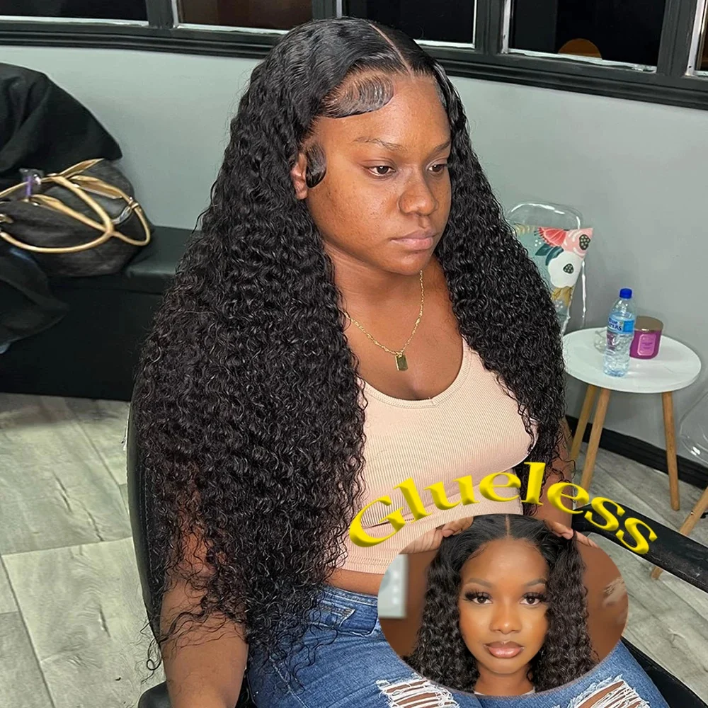

Парик из натуральных волос 4x4 5x5 HD Lace Frontal, кудрявый, без клея, готовый к носке, бразильский, с предварительно выщипанной линией роста волос, глубокая волна, для женщин