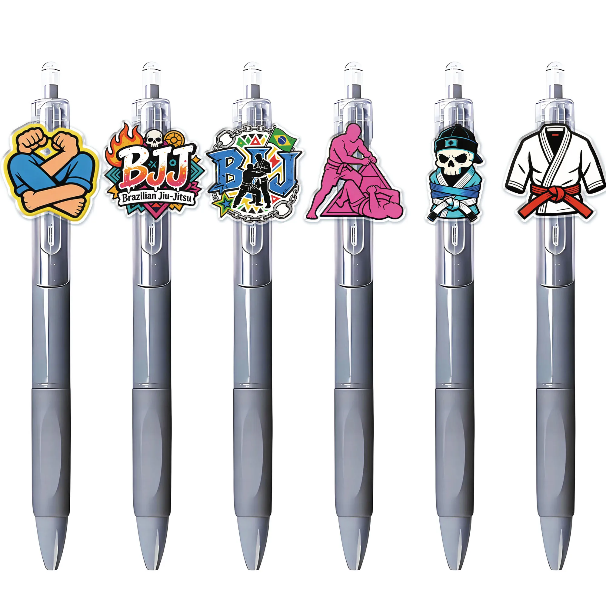 

12 шт. шариковых ручек в стиле дзюдзюцу, серый держатель для ручек, подарочные ручки для студентов для письма в период начала учебного года.