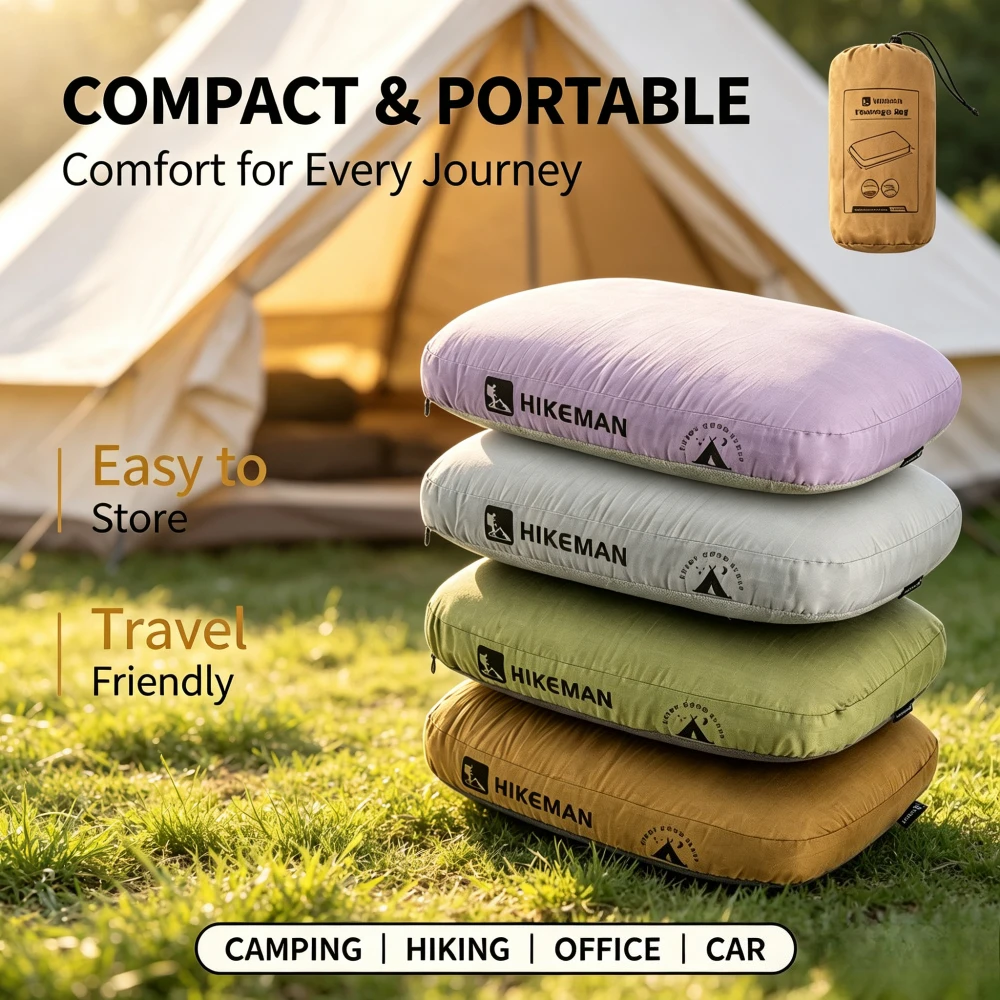 Soft and Slow Rebound Memory Foam Pillow Portable Deep Sleep Neck Pillow Outdoor Lunch Break Leisure Camping Travel Pillow