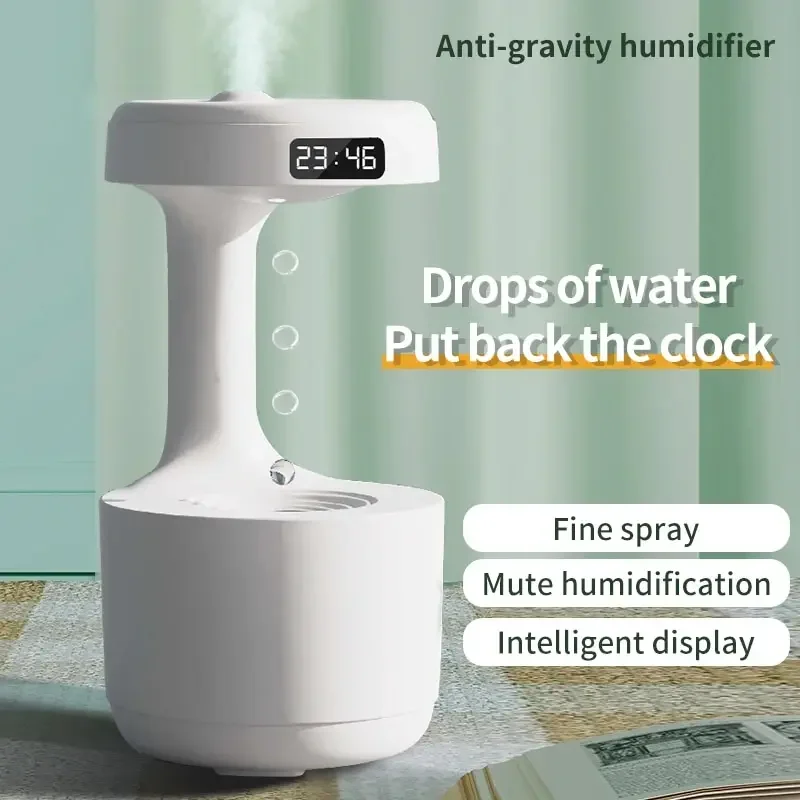 Nuovo per Droplet umidificatore d'aria Anti-gravità ultrasuoni Cool Mist Maker spruzzatore senza peso a luce notturna con luce notturna a LED