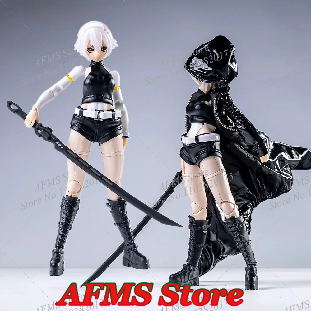 1/12 Scale Collectible Figure Black Rock Warrior Big Cloak Belt Vest Shorts 6Inch Mobile Suit Girl Soldier Action Figure Body