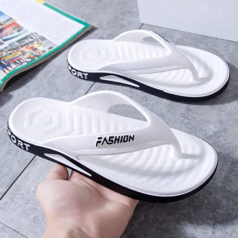 

Flip-flops men's new summer pinch feet outside wear non-slip and wear-resistant couple beach cool slippers men's outdoor