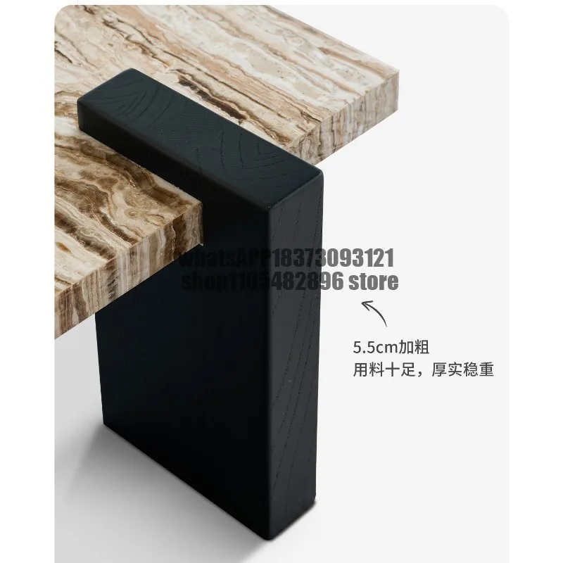 Italian minimalist large flat marble coffee table Chinese ancient style solid wood designer coffee table