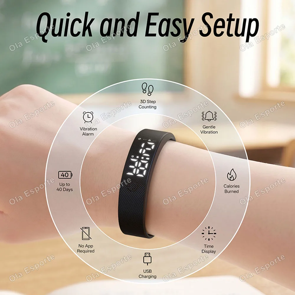 2026 Outdoor Smartwatch Sports Bracelet Vibration Alarm Clock Reminder Sleep Monitor 24Hours Pedometer Rechargeable Bracelet H10