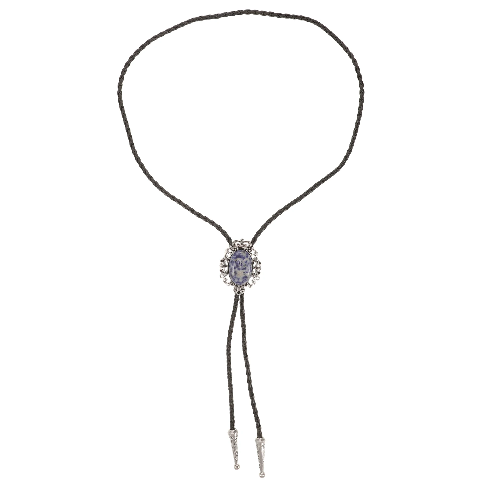 

Green Turquoise Necklace Bolo Tie for Men Women Western Style High Quality Adjustable Length Cowhide Rope