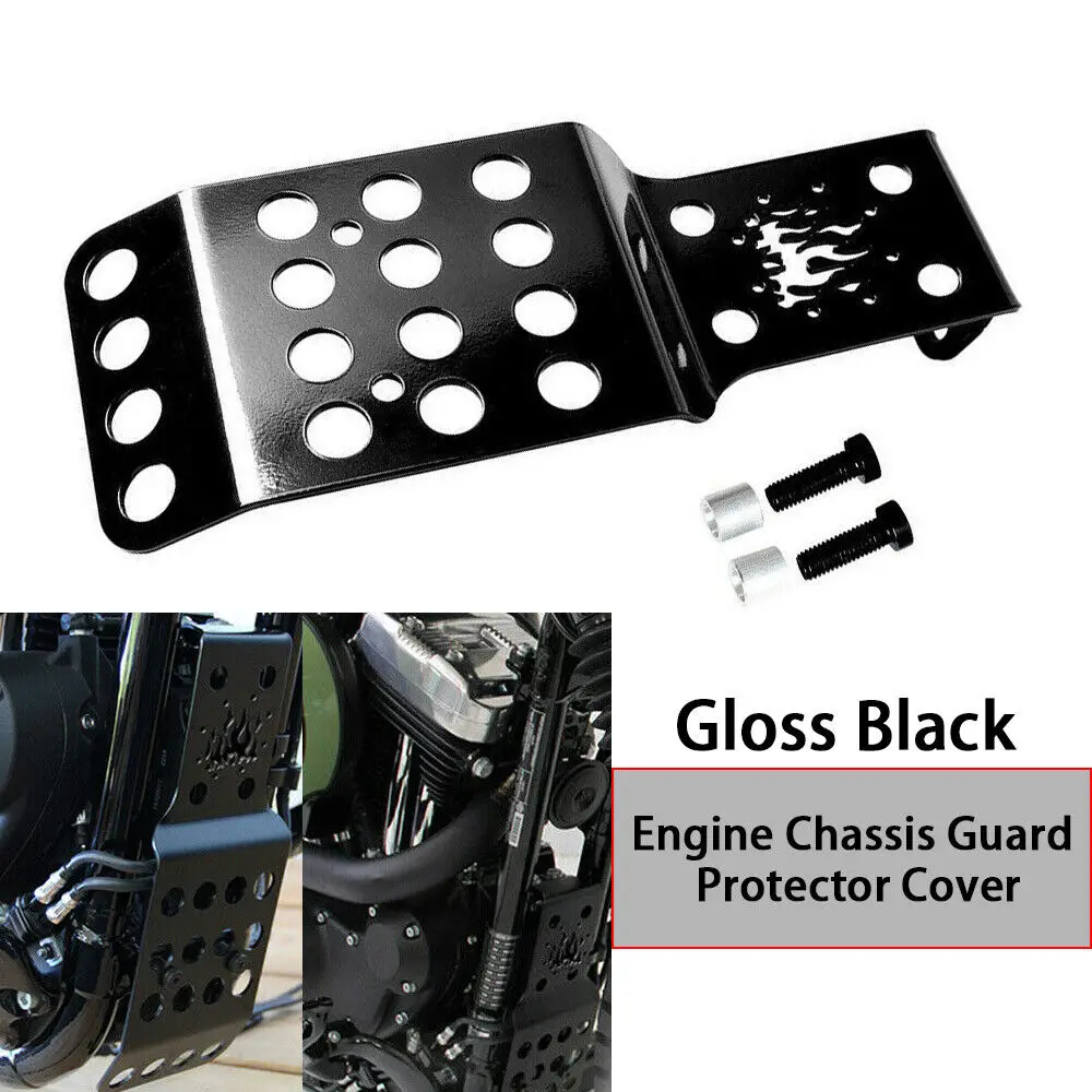 

Motorcycle Gloss Black Front Skid Plate Engine Chassis Guard Protector For Harley Sportster Iron XL 883 1200 48 72