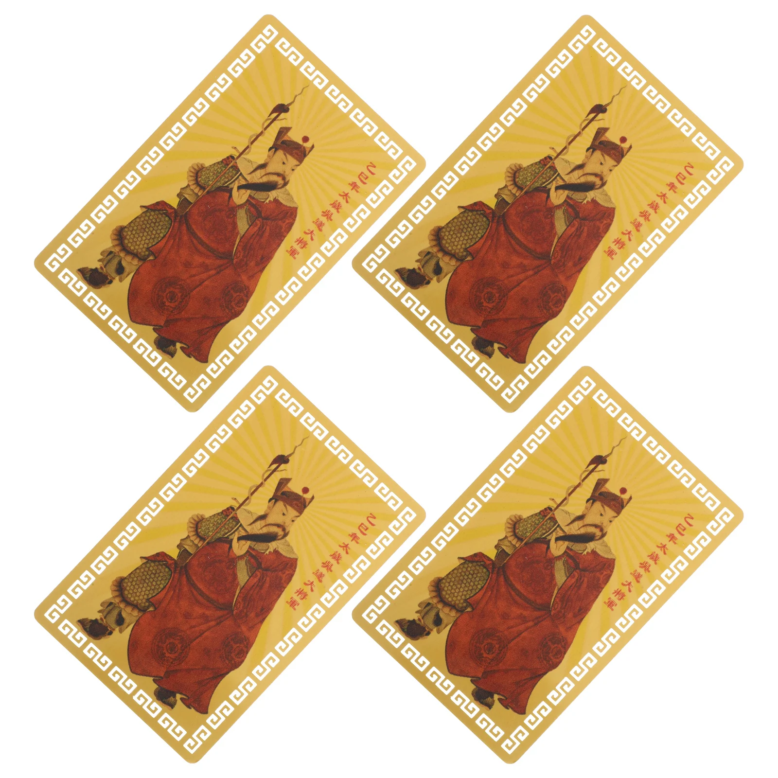 

4pcs Tai Sui Gold Card Amulets Chinese General Protection Feng Shui Instruments Lucky Decor Aluminum Magnesium Alloy Compact