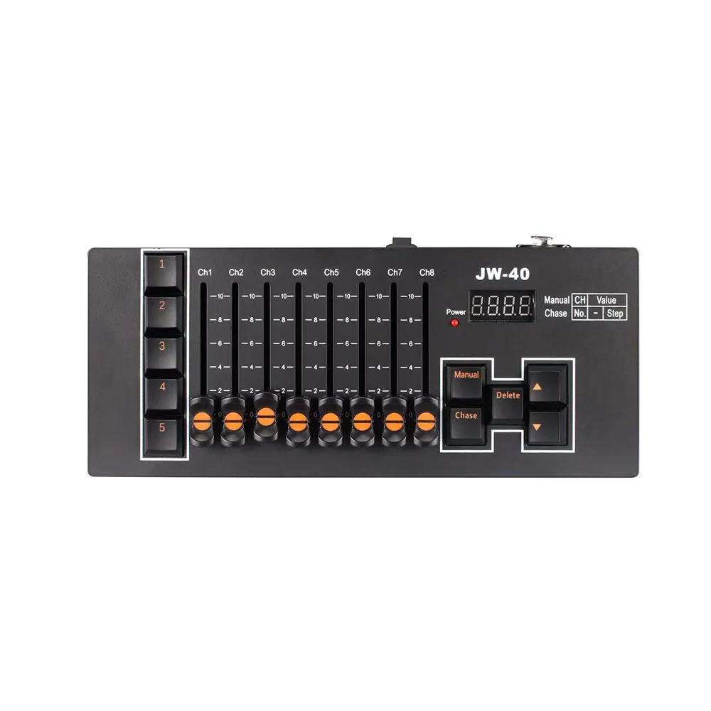 

Portable DMX-Controller Rechargeable Stage Light Mixer 40CH Mini DMX512 Control Console for Wedding Event Party Banquet