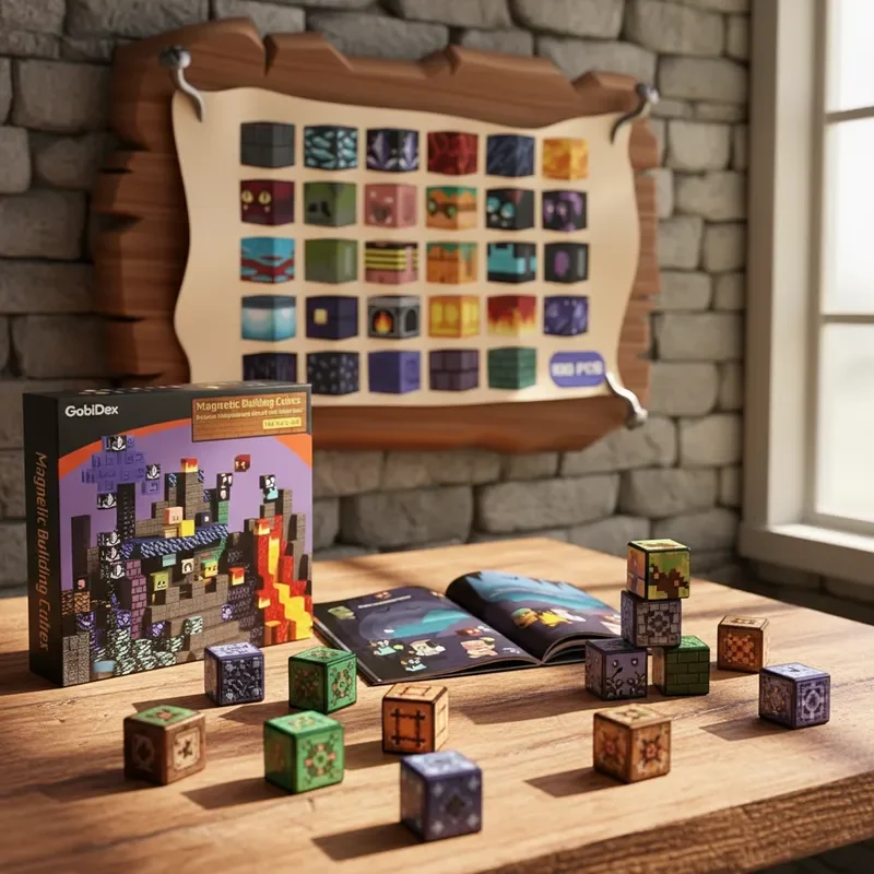 

STEM Building Toys 100PCS Magnetic Cubes Creative Construction Lava Cave DIY Model Educational Gift Set For Kids Christmas Decor