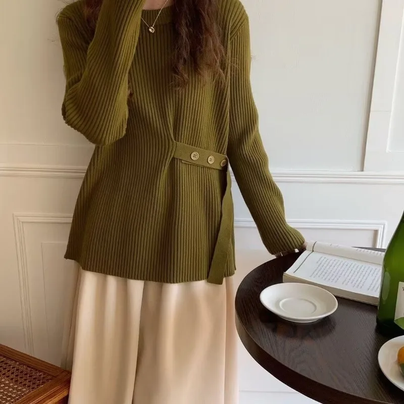 

Knitted Sweater for Women in Autumn and Winter New Versatile Loose Pullover Long-sleeved Top