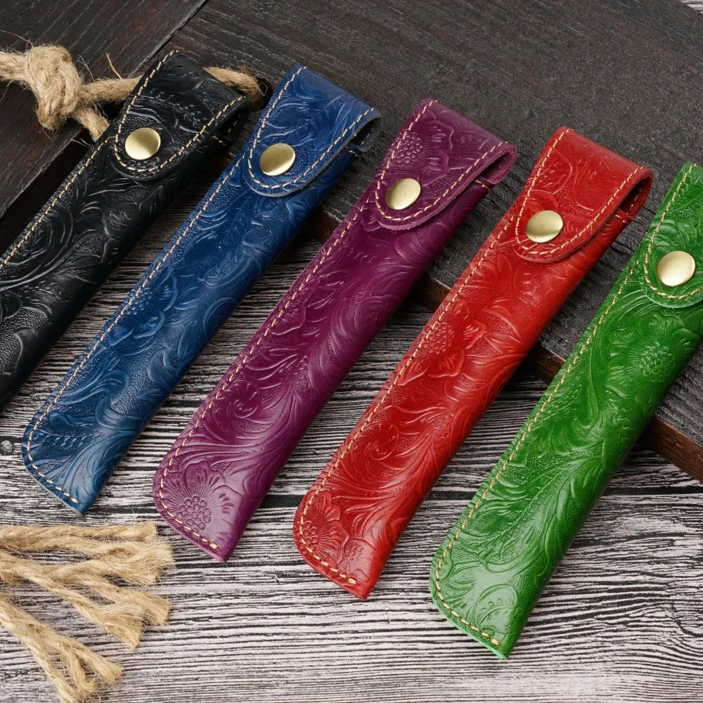 المحمولة القلم الغطاء الواقي قلم توقيع حافظة جلدية حقيبة التخزين الرجعية حقيبة أدوات مكتبية حافظة القلم الرجعية #6