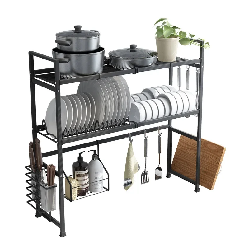 

63CM/73CM/83CM Kitchen Shelf Dish Drying Rack Over Sink Utensils Holder Dish Draining Shelf Kitchen Storage Countertop Organizer