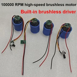 1pcs DC ultra-high speed BLDC three-phase brushless motor 12V 24V 100000RPM with driver NC aluminum alloy impeller air duct fan