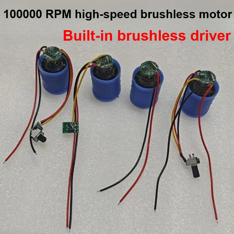 1pcs DC Ultra-High Speed BLDC Three-Phase Brushless Motor 12V 24V 100000RPM with Driver NC Aluminum Alloy Impeller Air Duct Fan