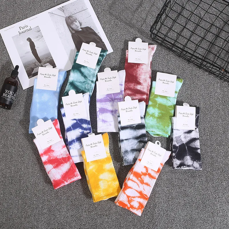 Tie-dye Socks for Couples, Fashionable High Socks, Street Fashion Hip-hop Style Socks for Men and Women