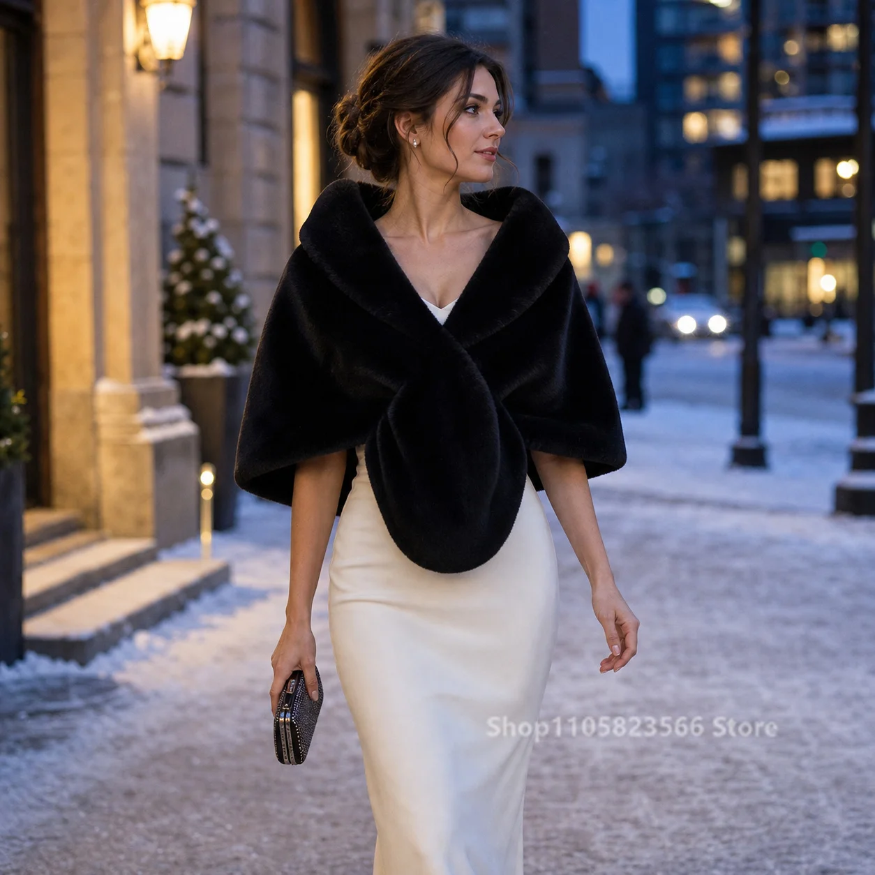 Women Faux Rabbit Fur Cape Poncho Scarf Collar Fluffy Shawl Autumn Winter Clothes Female Thick Warm Plush Wrap пальто женское