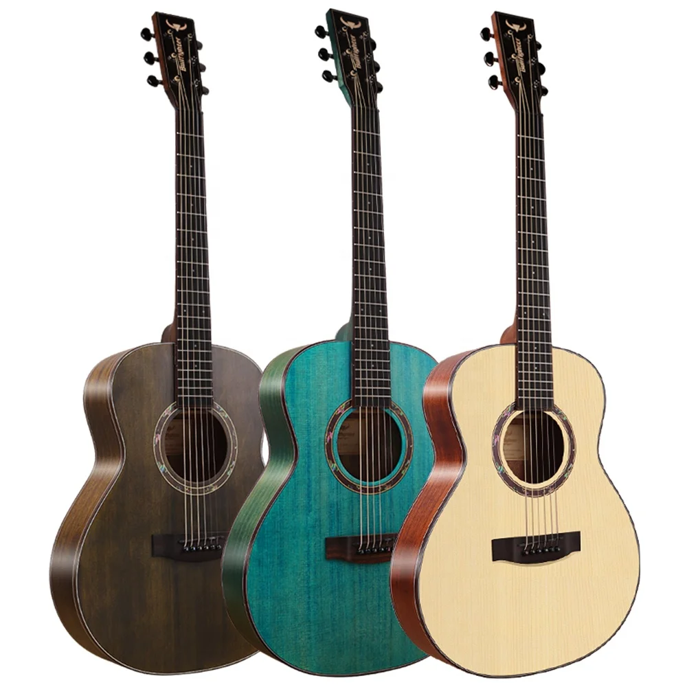 D-36A 36 Zoll Akustikgitarre, Massivholz-Decke aus Fichte & Korpus aus Sapele, Palisander-Griffbrett, Hochglanz-Finish, 6 Stahlsaiten – Detail 1