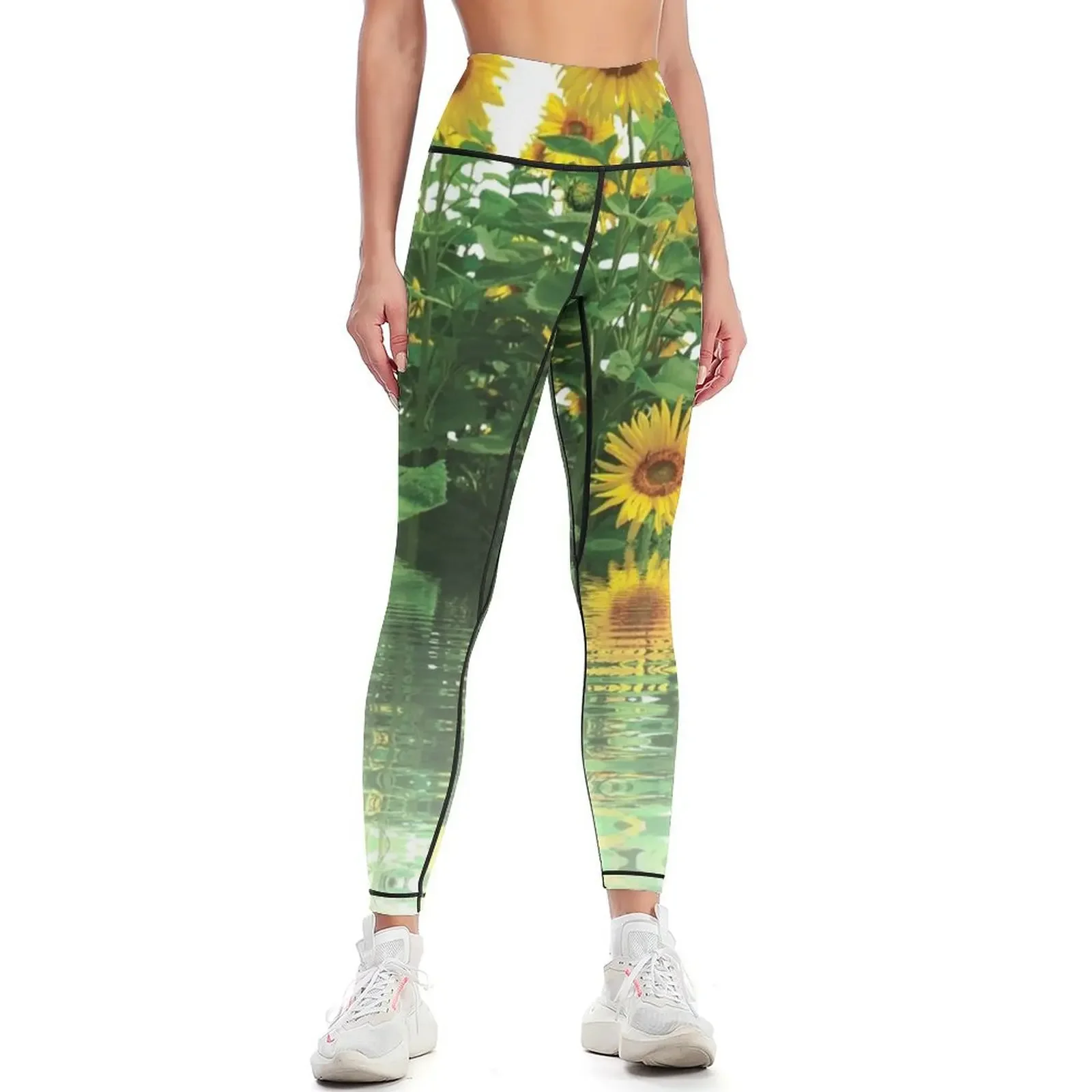 

Beautiful Aquatic Sunflower Garden Leggings harem pants Fitness woman exercise clothing for jogging pants Womens Leggings