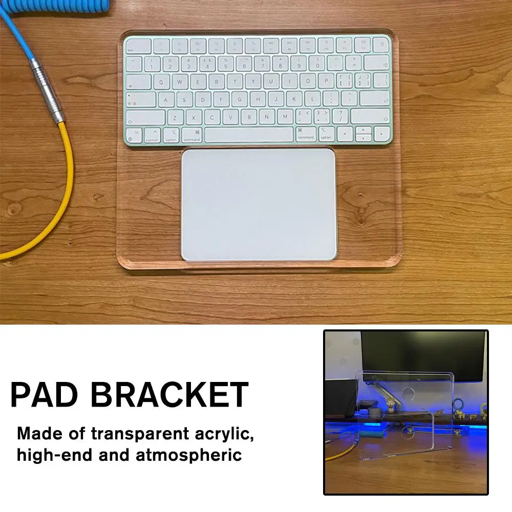 

Wrist Rest For IMac 2023 Magic Trackpad 2/3 Keyboard With ID Numeric Acrylic Stand Station Transparent Crystal Pad Bracket G0W3