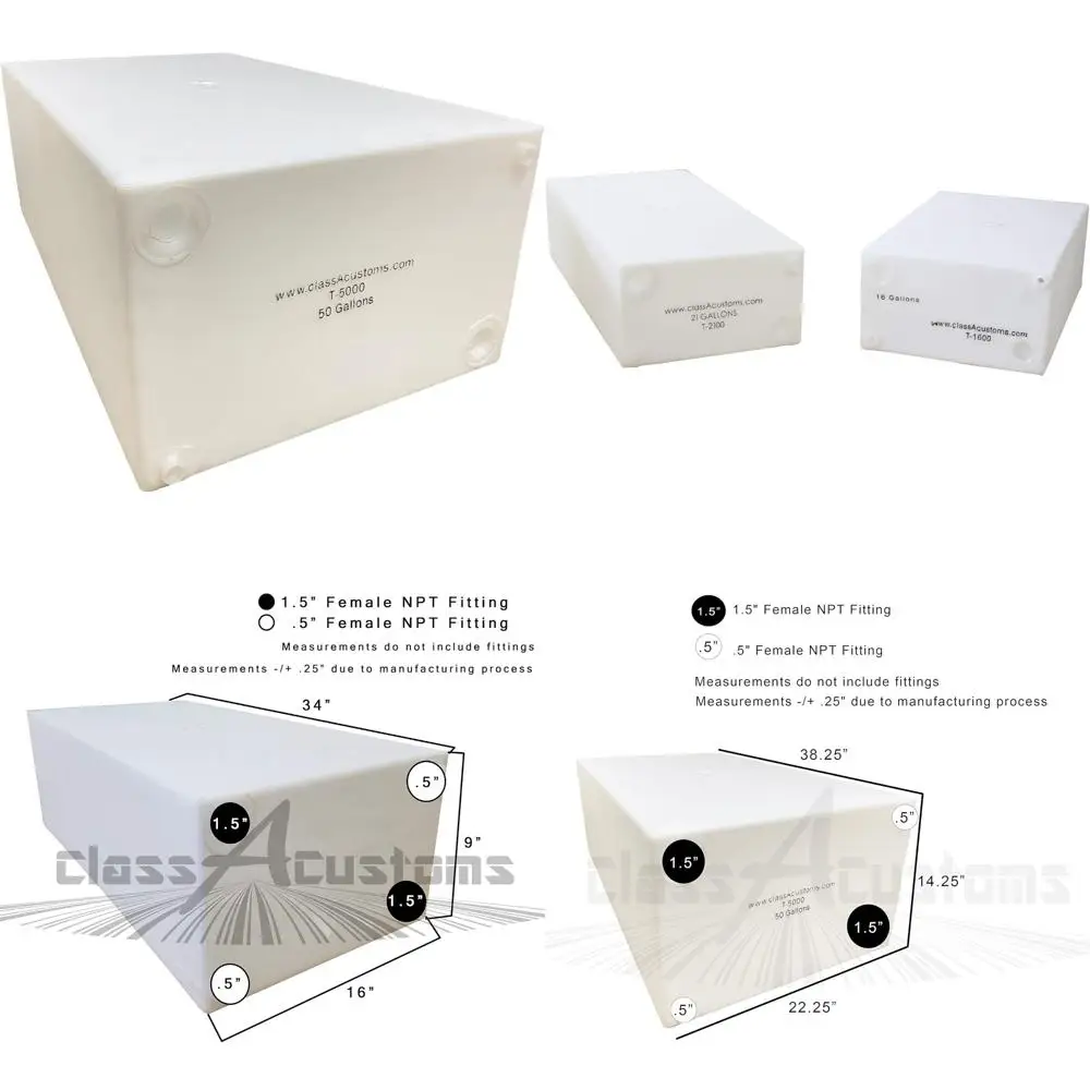 Zbiornik na świeżą wodę o dużej pojemności do kamperów - 50 galonów do pojazdów rekreacyjnych i food trucków