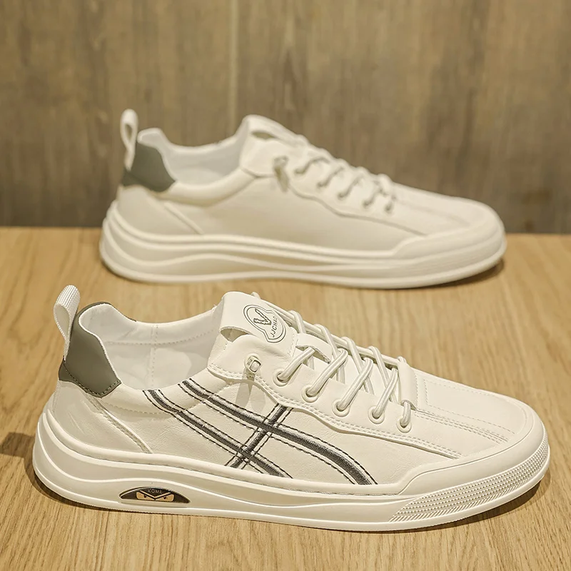 

Autumn 2025 Men's White Chunky Sneakers - Breathable Minimalist Design, Student-Friendly & Instagram Popular