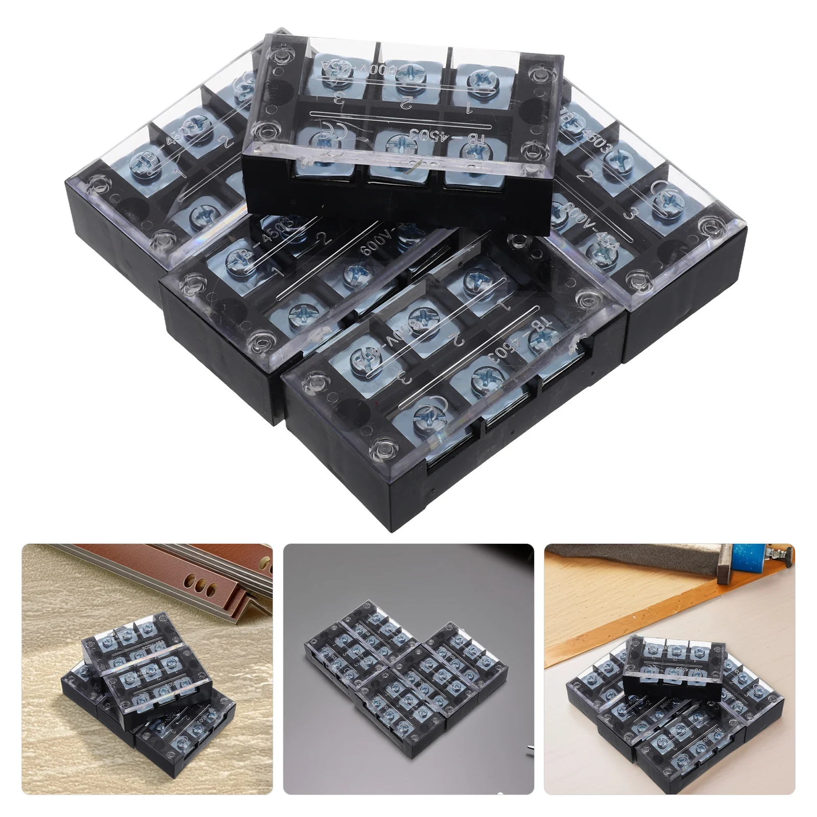 

5pcs Copper Screw Terminal Block Single Butt Type Junction Box For Electrical Wiring Universal Connector Strip Secure Fixation