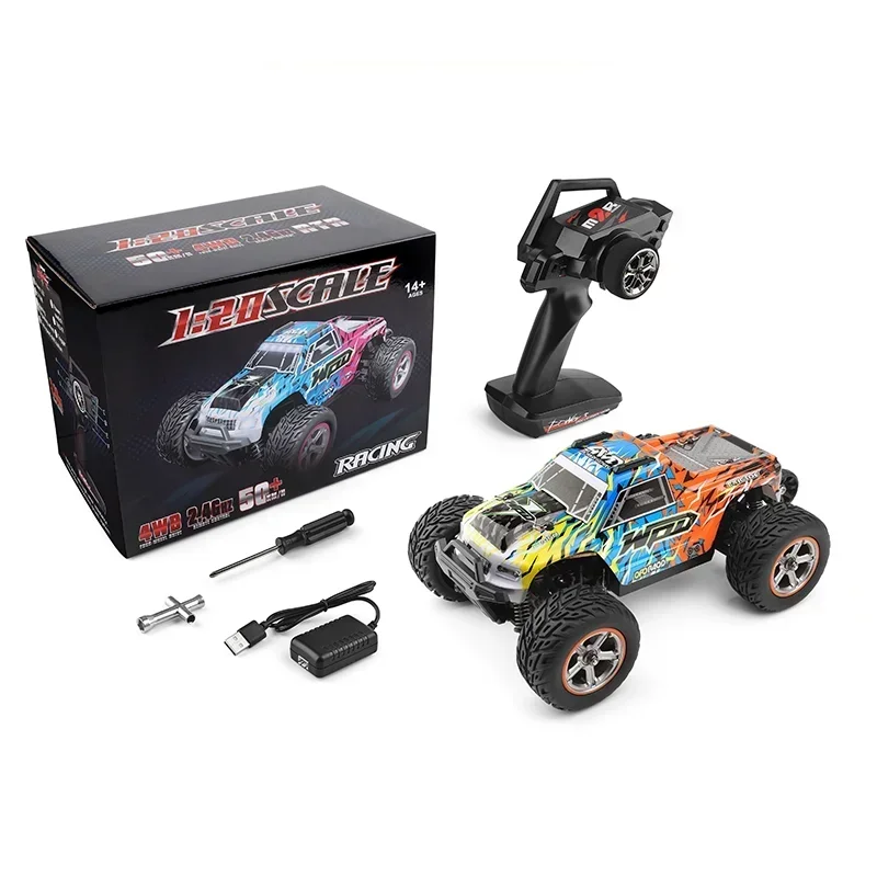 ข่าว WLtoys 204006   1/20 พร้อมไฟ LED 2.4G 4WD 50 กม./ชม.โลหะแชสซีไฟฟ้าความเร็วสูง Off-Road Drift RC Cars