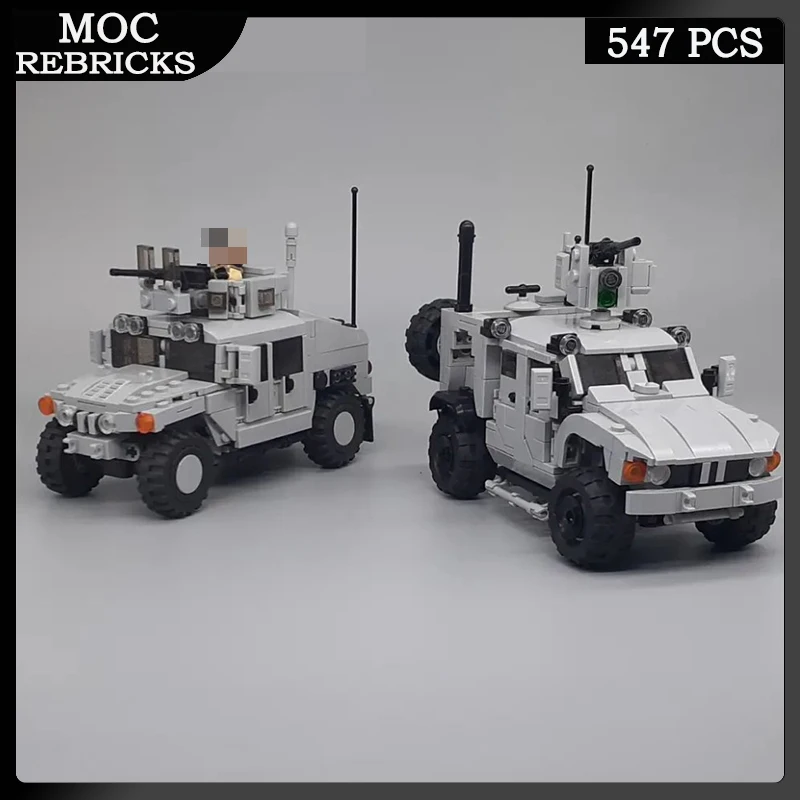 WW II Military US Armed Forces Weapons M-ATV Personnel Carrier Vehicle MOC Building Blocks Model Toy Brick For Children Gifts