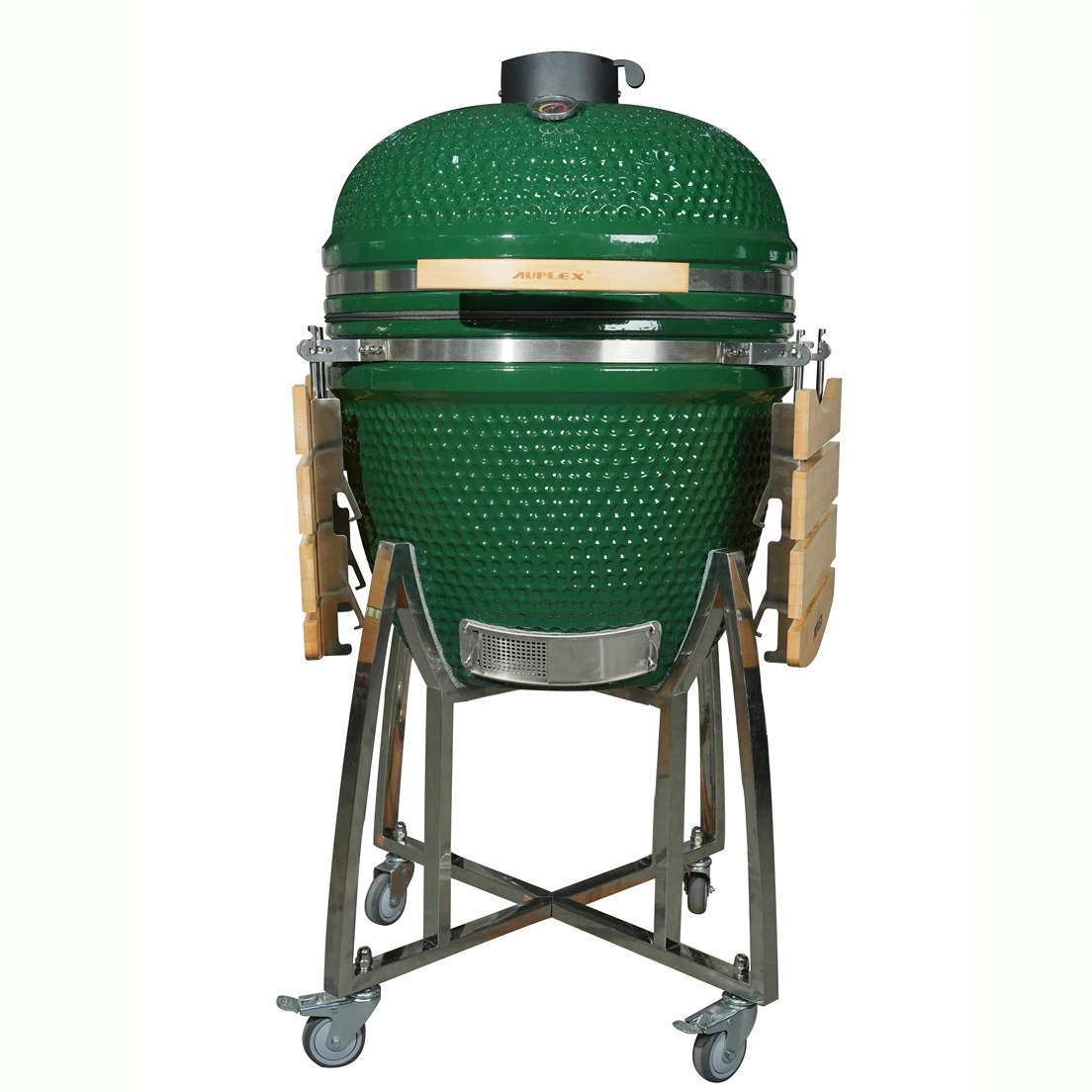 

Auplex 23-Inch Vertical Kamado Ceramic BBQ Pellet Smoker Grill Mini Charcoal Grill Trolley for Camping Barbecue Outdoor Living