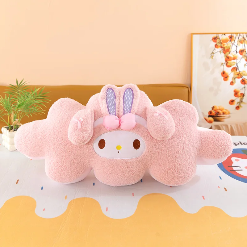 Jouet en peluche Kawaii Sanrio My Melody Cloud, coussin de poupée en peluche pour enfants, cadeau d'anniversaire, oreiller doux en forme de nuage pour décoration de canapé