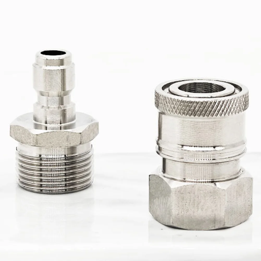 

Pressure Washer Adapter Quick Connector 22*1 5 Stainless Steel with Leak Proof Seal for Outdoor Cleaning Equipment