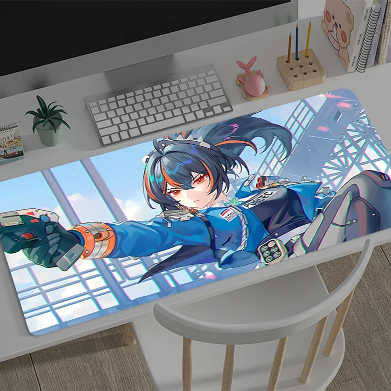 Mousepad Large Zenless Zone Zero Zhu Yuan Gaming Keyboard Gamer Mouse Pad on The Table Desk Mat coaster Anime PC game Mouse Mats